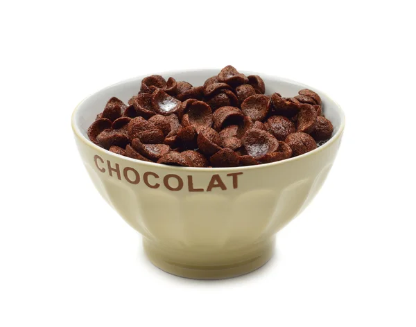 Bowl of chocolate flakes — Stock Photo, Image