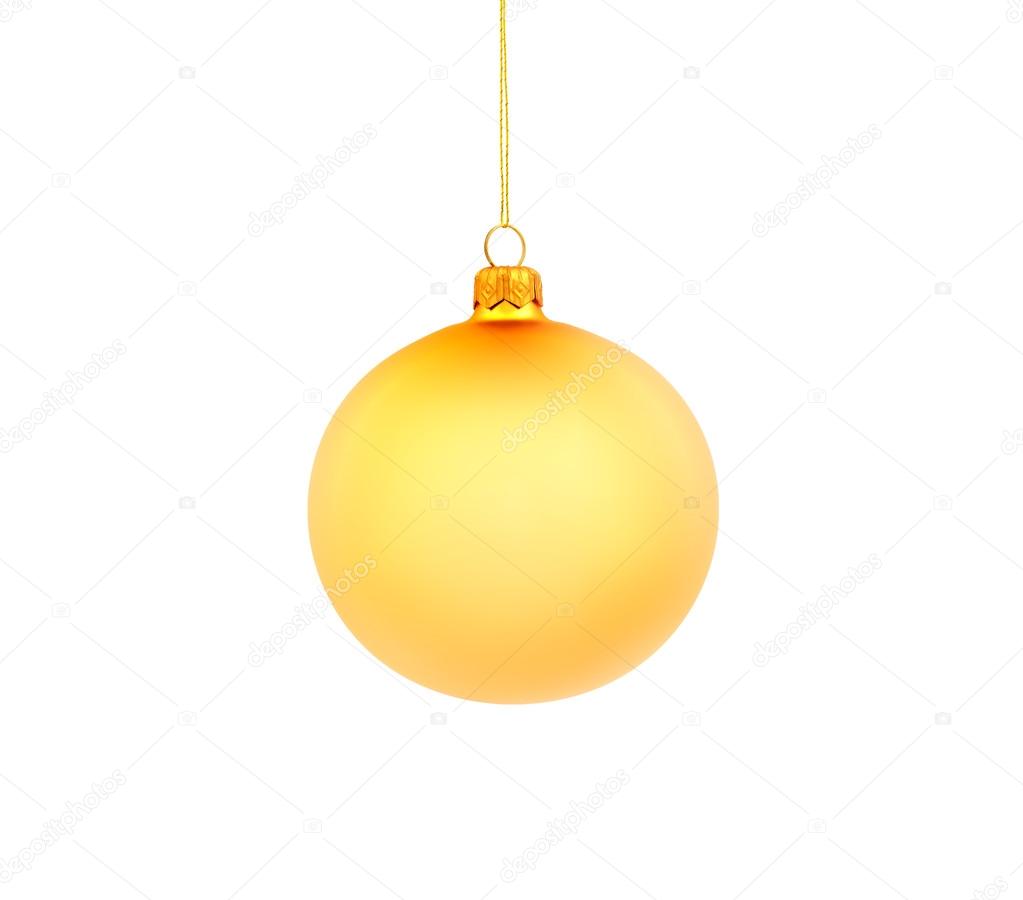 Gold Christmas ball isolated