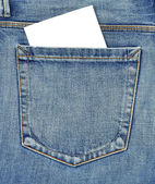 zadní kapsa džíny s prázdnou kartu