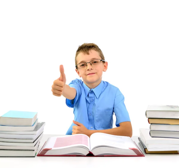 Jonge zakenman jongen met boeken — Stockfoto
