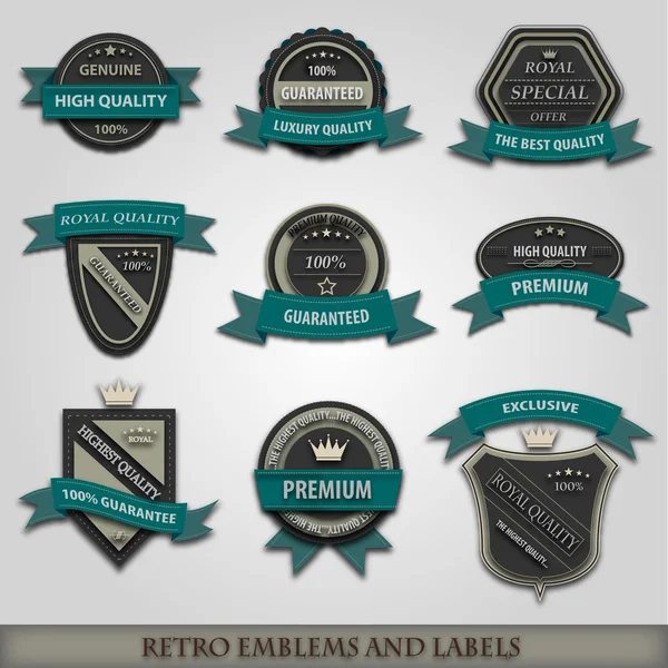 Retro emblems and labels — Stock Vector