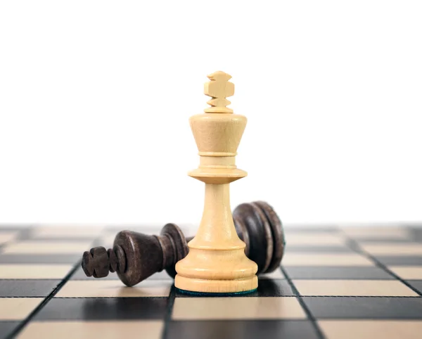 Wite and black chess king — Stock Photo, Image