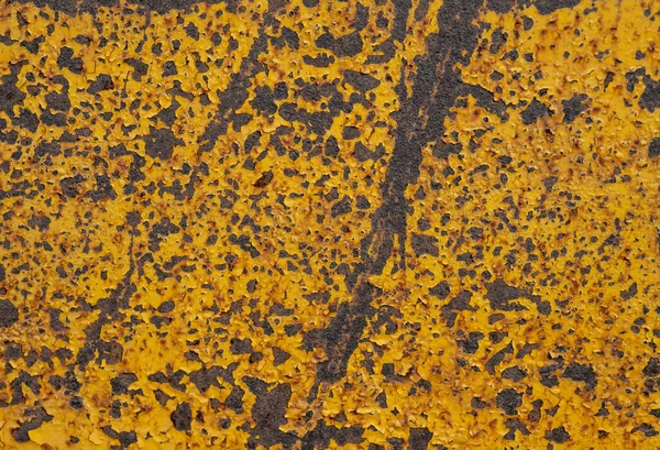 Sarı Boyalı Paslı Duvardan Yapılmış Arka Plan — Stok fotoğraf