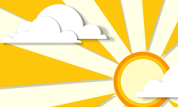 太陽と雲とポスター — ストックベクタ
