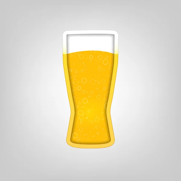 Ilustração com um copo de cerveja — Vetor de Stock