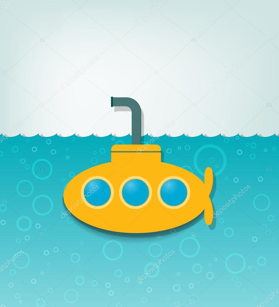 Illustration with a yellow submarine