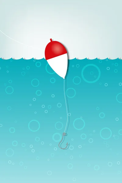 suyun altında bir kanca ile float balıkçılık.