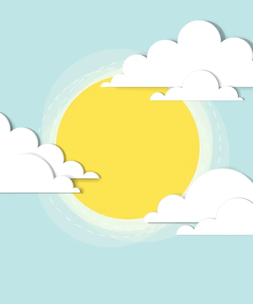 Sol en las nubes — Vector de stock