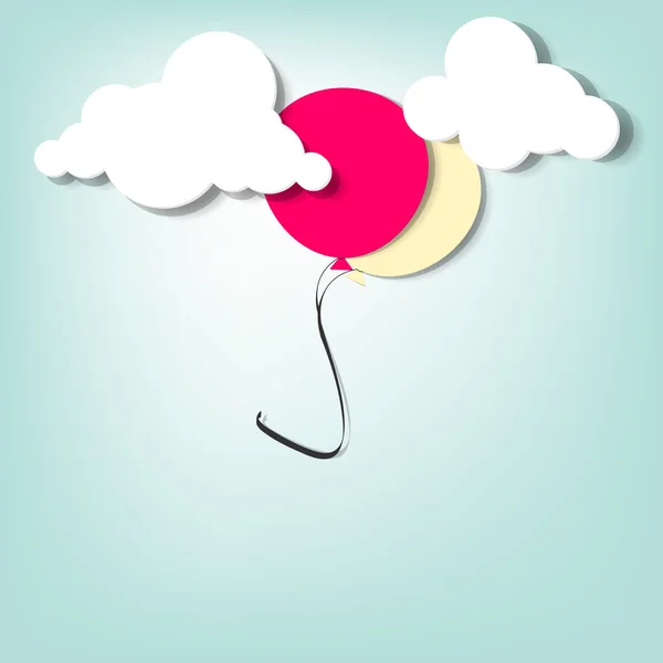 Ballon dans les nuages — Image vectorielle