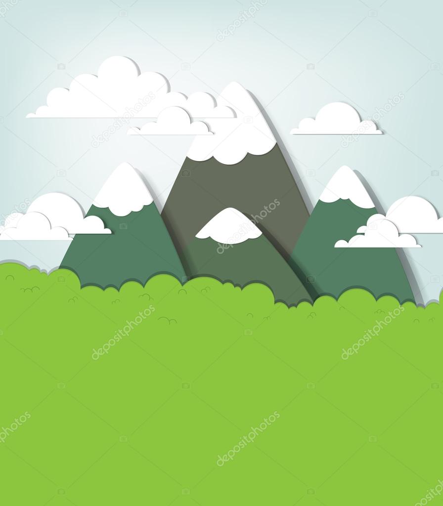 Mountain landscape. Vector applique