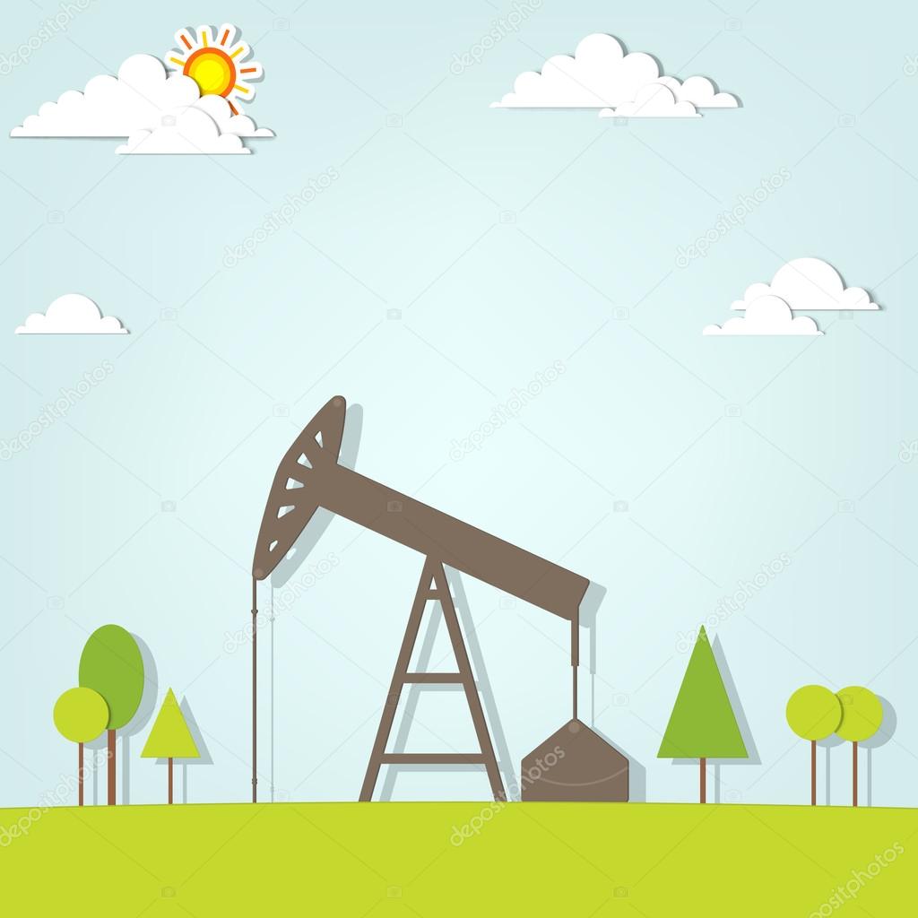 Landscape with oil pump