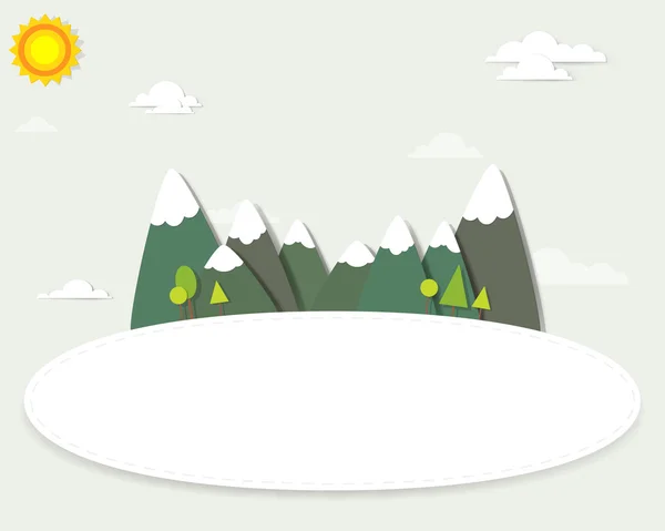 Paysage de montagne autour de la bannière — Image vectorielle