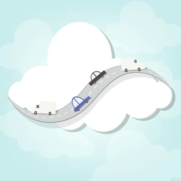 Дорога навколо хмари — стоковий вектор