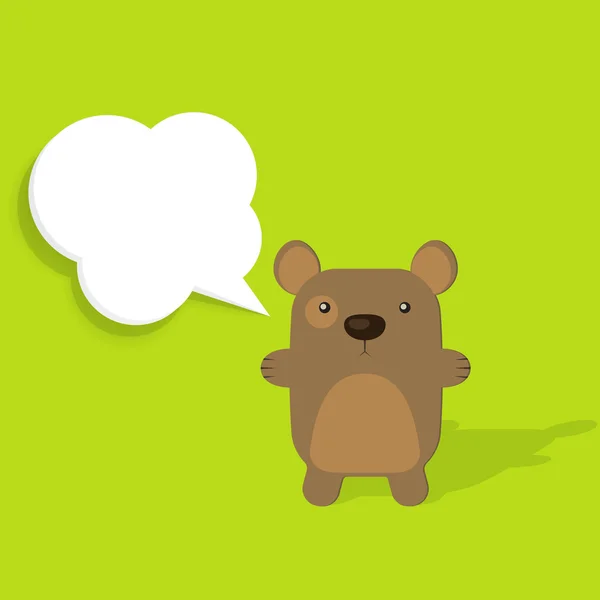 Bear with speech bubble — Stock Vector