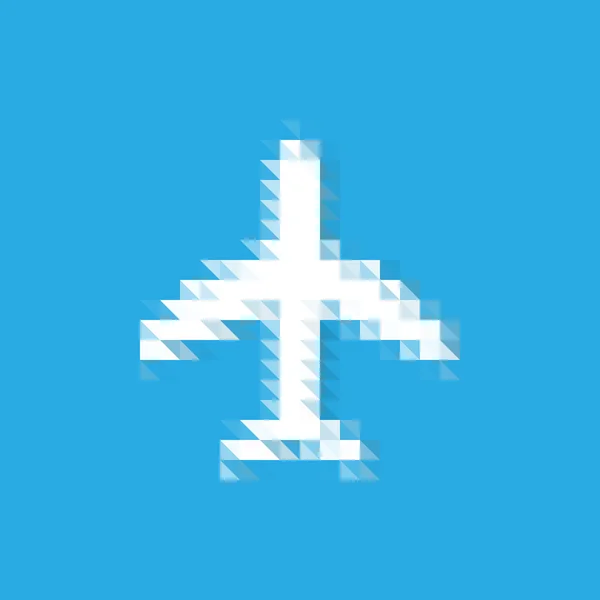 Pixel vliegtuig pictogram — Stockvector