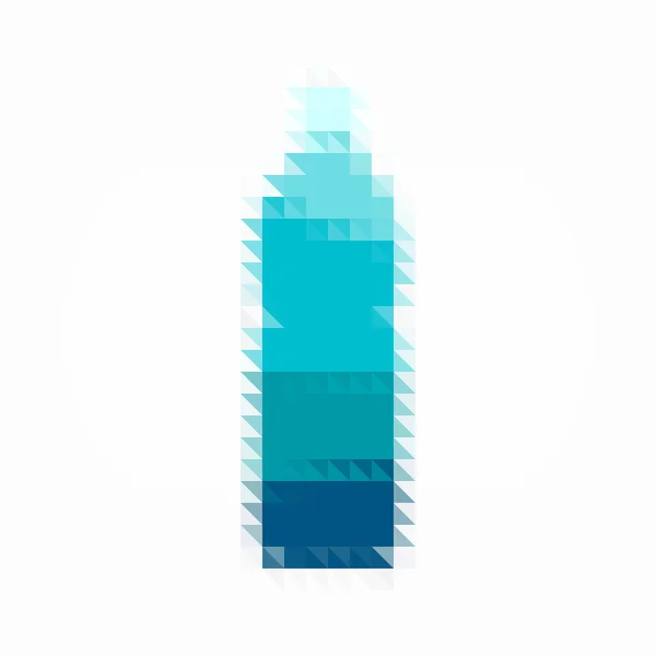 Pixel flaska vatten — Stock vektor