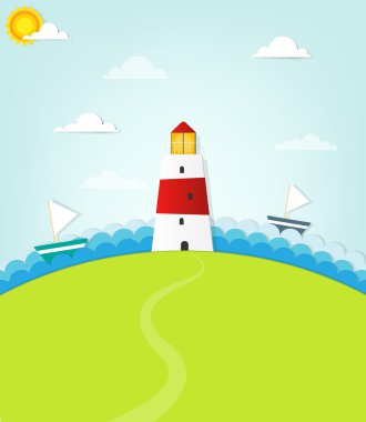 Lighthouse-bir tepe üzerinde