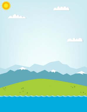 dağ manzarası. eller illüstrasyon