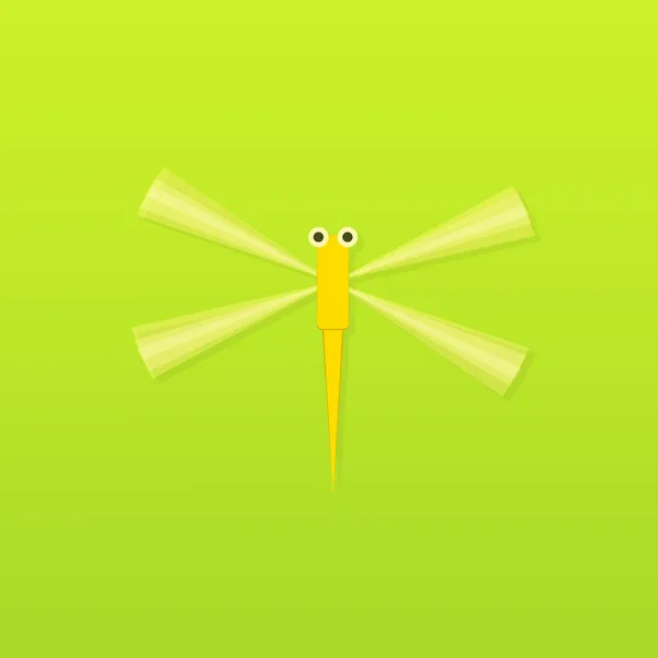 Cartoon groene dragonfly. Vectorbeelden