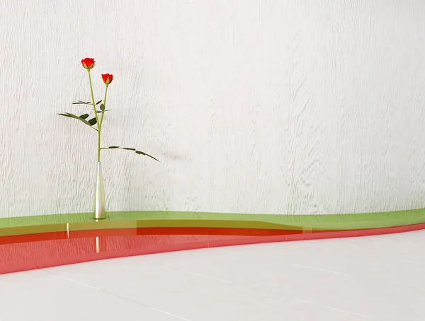 Scena di interior design con rose — Foto Stock