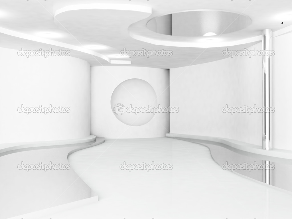 Empty interior in white