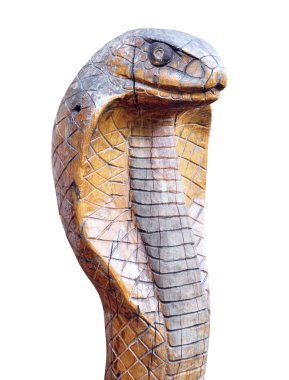 beyaz zemin üzerine ahşap yılan