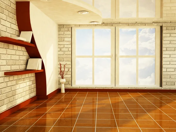 Красивая комната с большим окном — стоковое фото