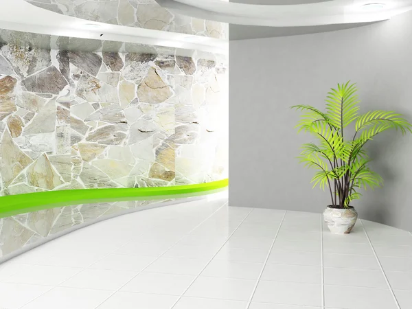 Сіра кімната з рослиною — стокове фото