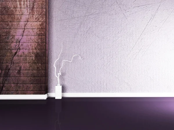 Jarrón cerca de la pared violeta — Foto de Stock