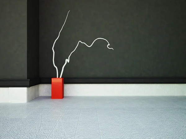 Un vase rouge dans la chambre , — Photo