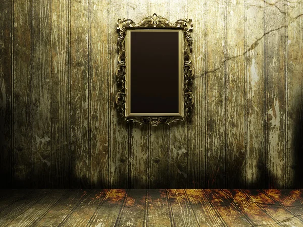 Antique mirror in a dark room — Stock Photo, Image