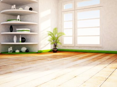 Odada birçok raflar