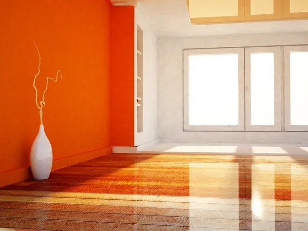 Un jarrón blanco en la habitación vacía — Foto de Stock