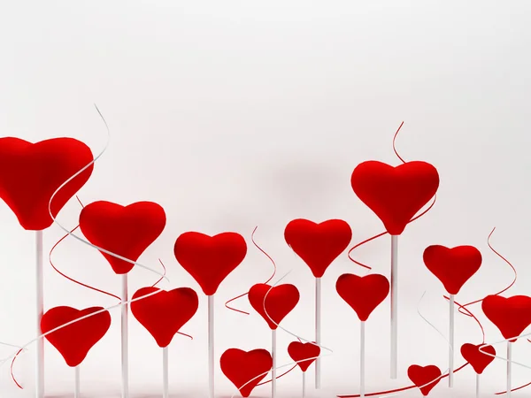 Mooie romantische achtergrond met vele harten — Stockfoto