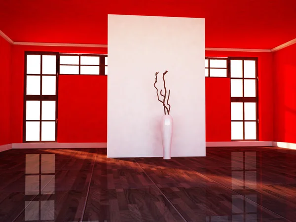 Eine Vase im roten Raum — Stockfoto