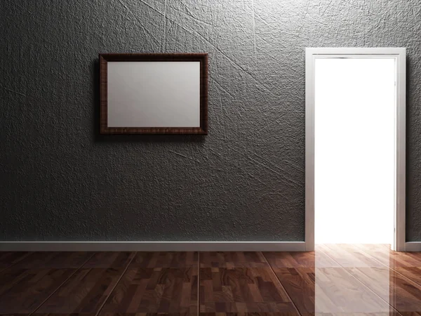 Ljusa dörröppningen och bilden — Stockfoto