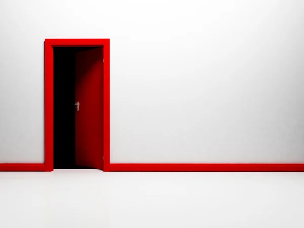 Leerer Raum mit offener Tür, — Stockfoto
