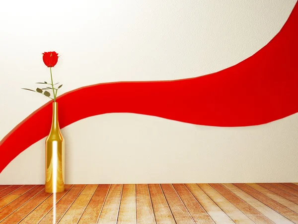 A rose in the golden vase — Stock Photo, Image