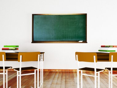 Masa, sandalye, kitaplar