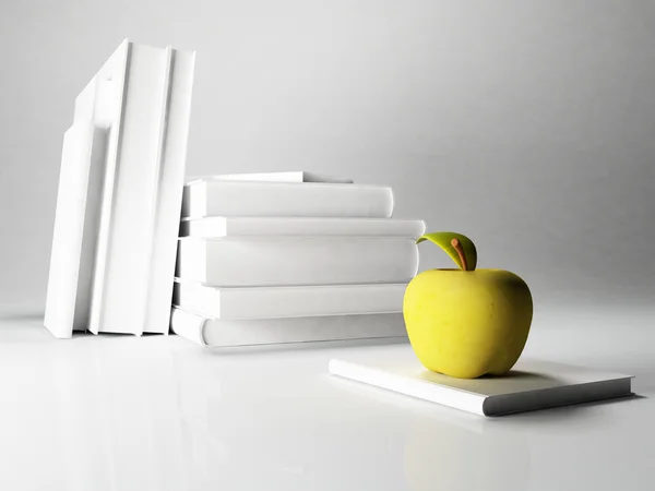 Viele Bücher auf weißem Hintergrund — Stockfoto