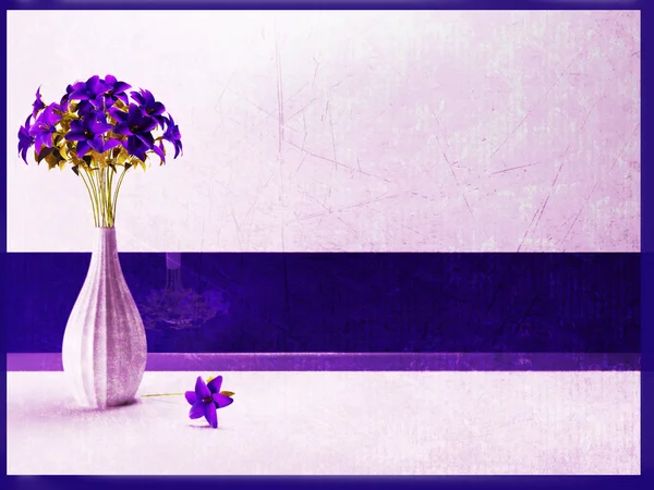 美丽的蓝色花朵，插在花瓶里 — 图库照片