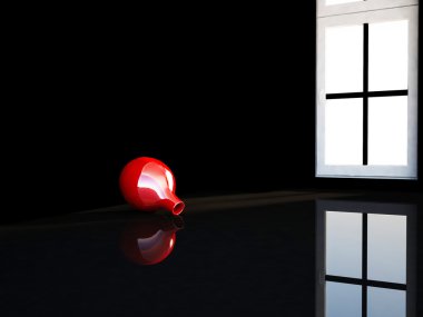 karanlık odada vazo