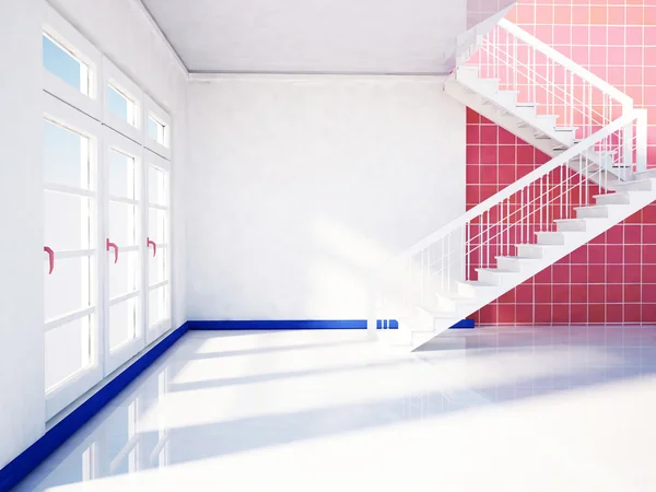큰 창 및 계단 — 스톡 사진