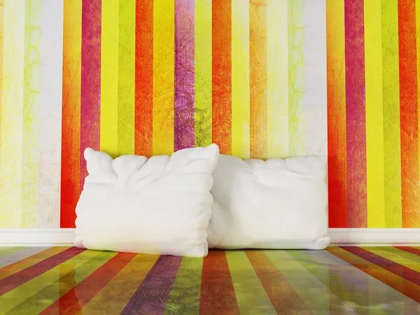 Pillows in the colorful room — Stock Photo, Image