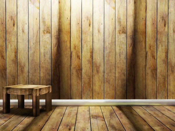 Dřevěné křeslo v pokoji — Stock fotografie