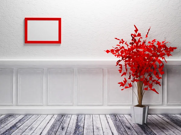 En röd växt står — Stockfoto