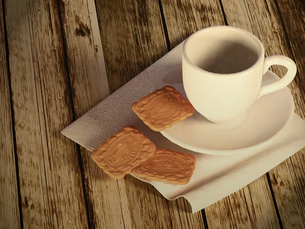 Cup of tea and biscuits — Stock Photo, Image