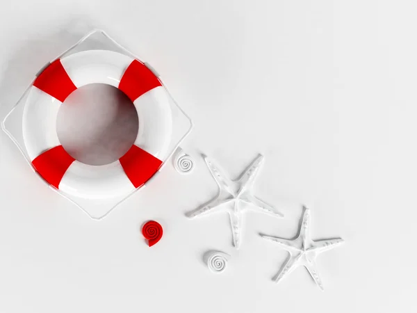 A lifebuoy on a white — Stock Photo, Image