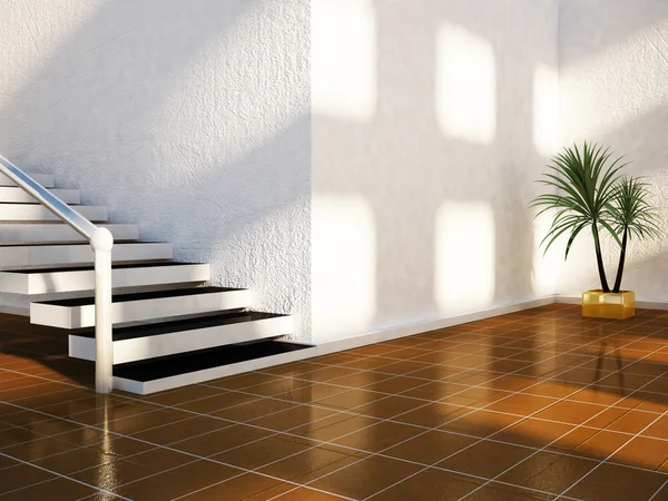 Plant is standing near the stairs — Stock Photo, Image