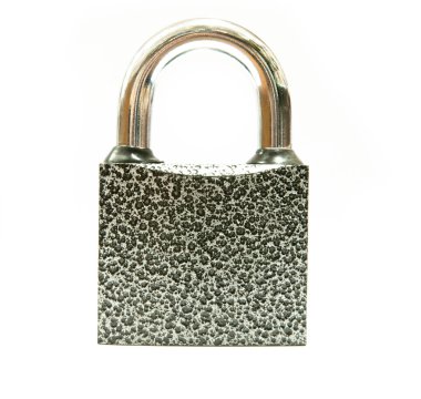 demir kilit üzerinde beyaz izole